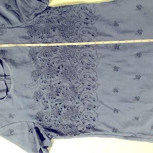Boden Richmond Embroidered Top in Navy Size 10